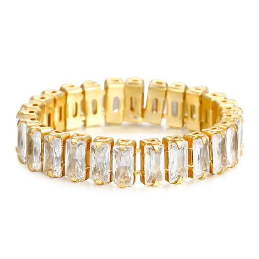 18K Gold Plated Stainless Steel, Waterproof and Hypoallergenic Non Tarnish ring size 8